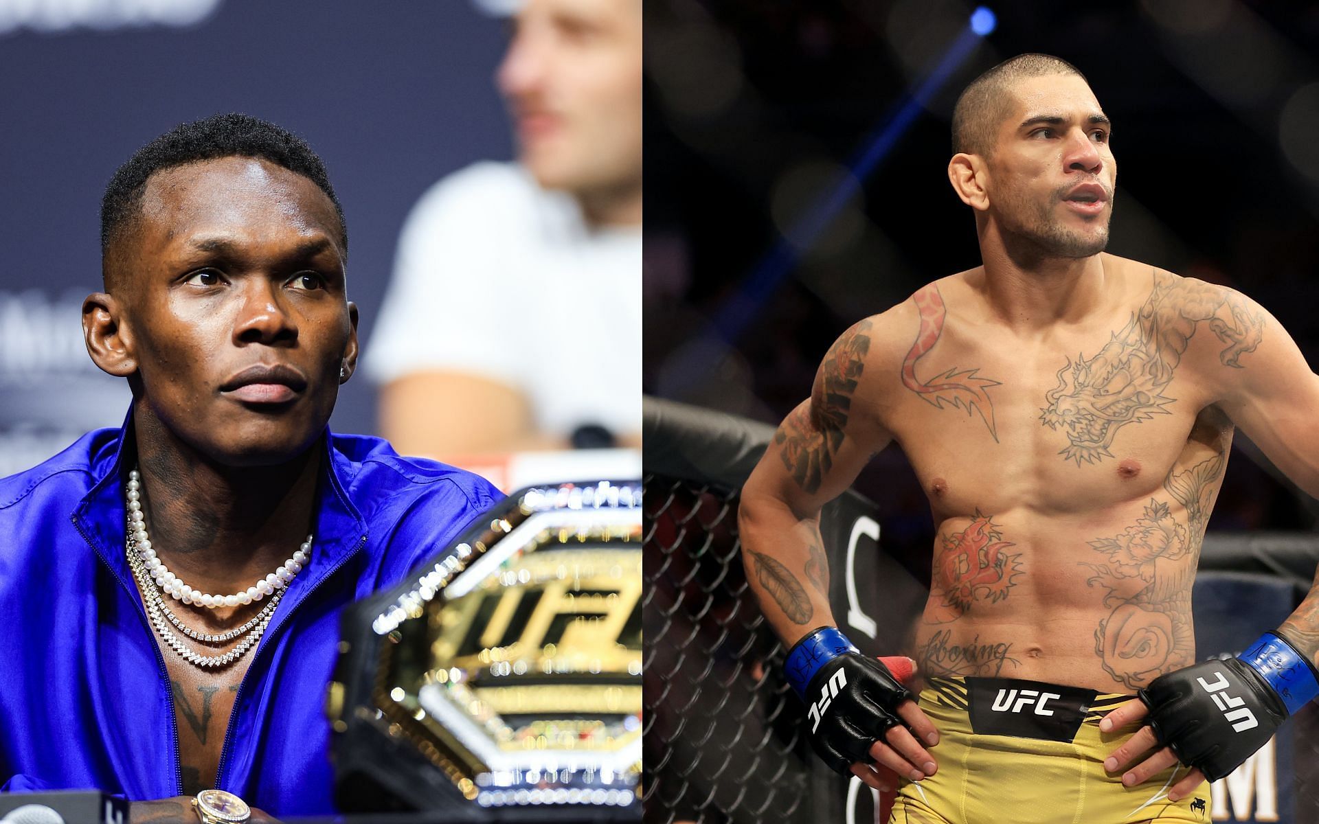 Israel Adesanya (right) and Alex Pereira (left) [Image Courtesy: Getty Images]