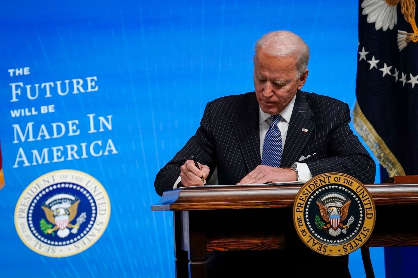 Biden revoked Trump&#039;s actions on TikTok (image via Getty/Andrew Angerer)