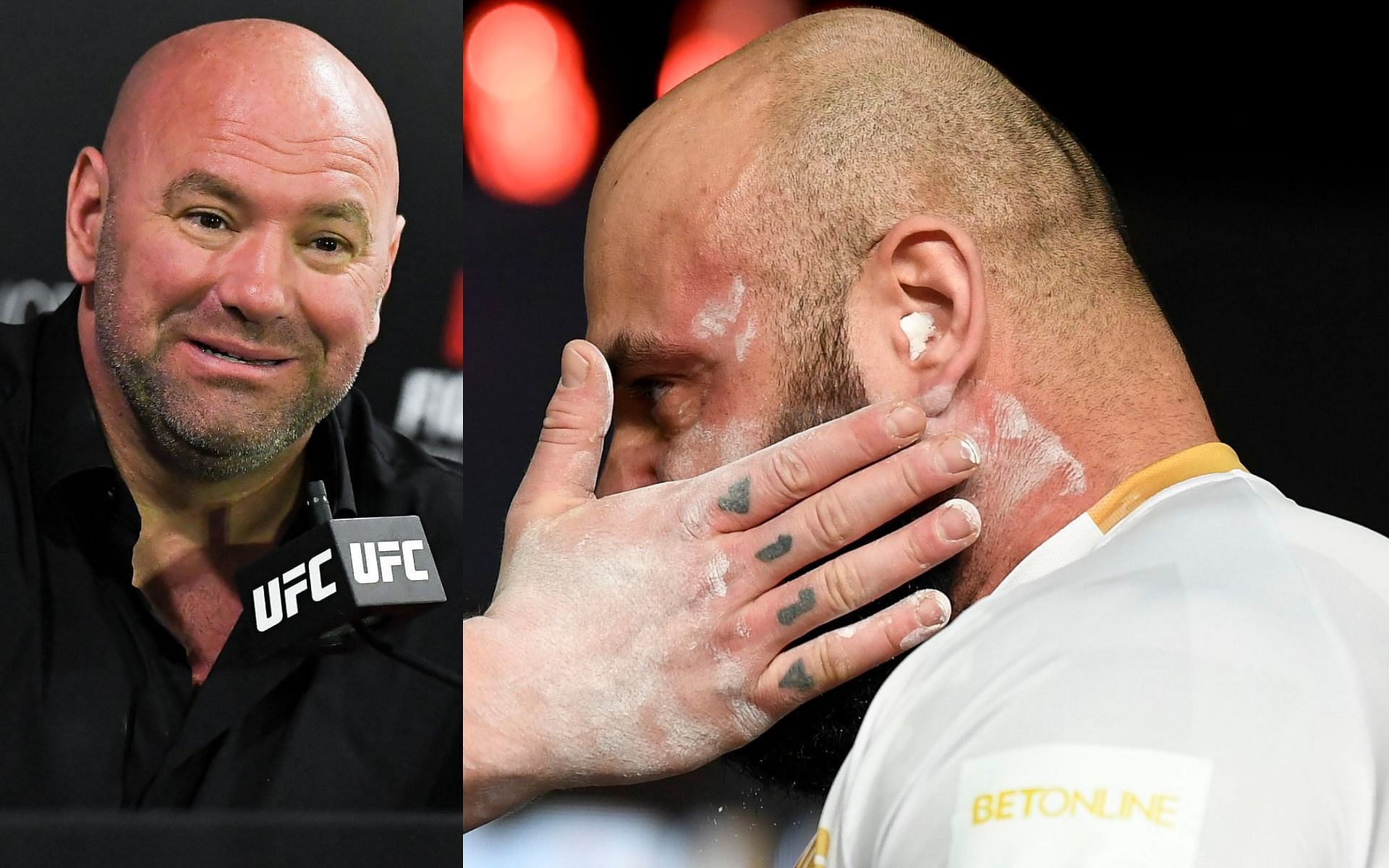 Dana White (left) &amp; Slap Fighting (right) [Photo credit: Gaelen Morse/Getty Images]