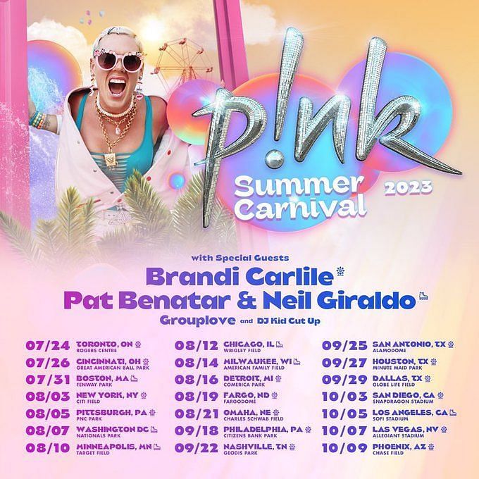 Pink Summer Carnival 2023 Stadium Tour ft. Brandi Carlile Tickets, presale, where to buy