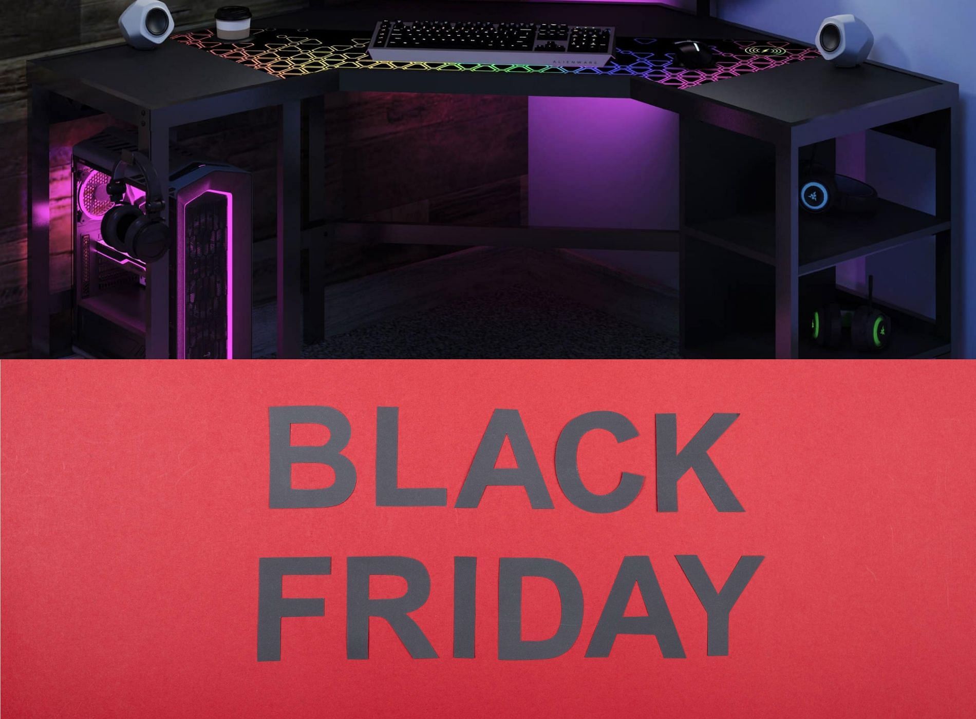 Black Friday Sale for Gaming Desks (Image by Whalen Furniture, Newegg)