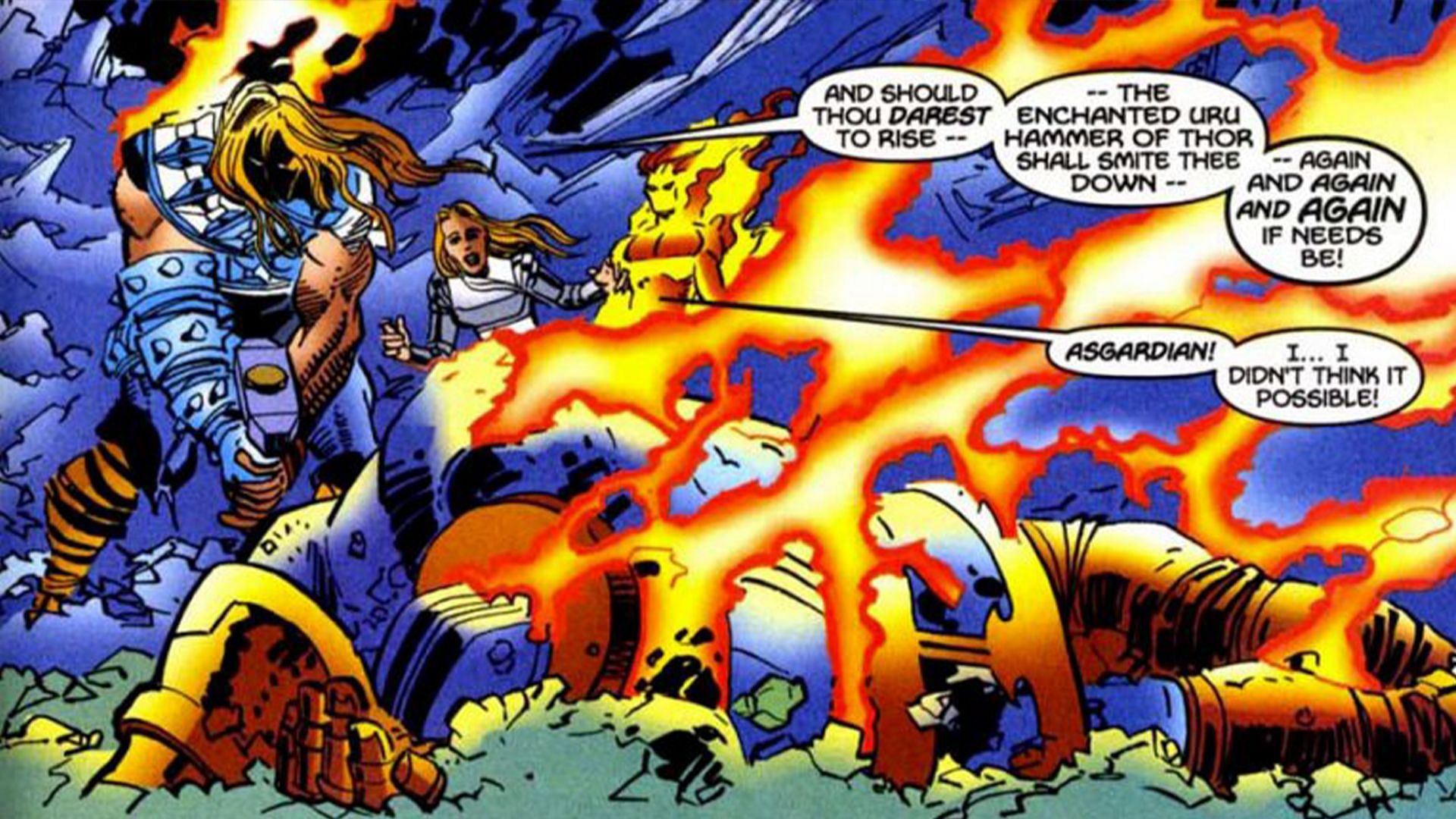 Thor beats Thanos (Image via Marvel)