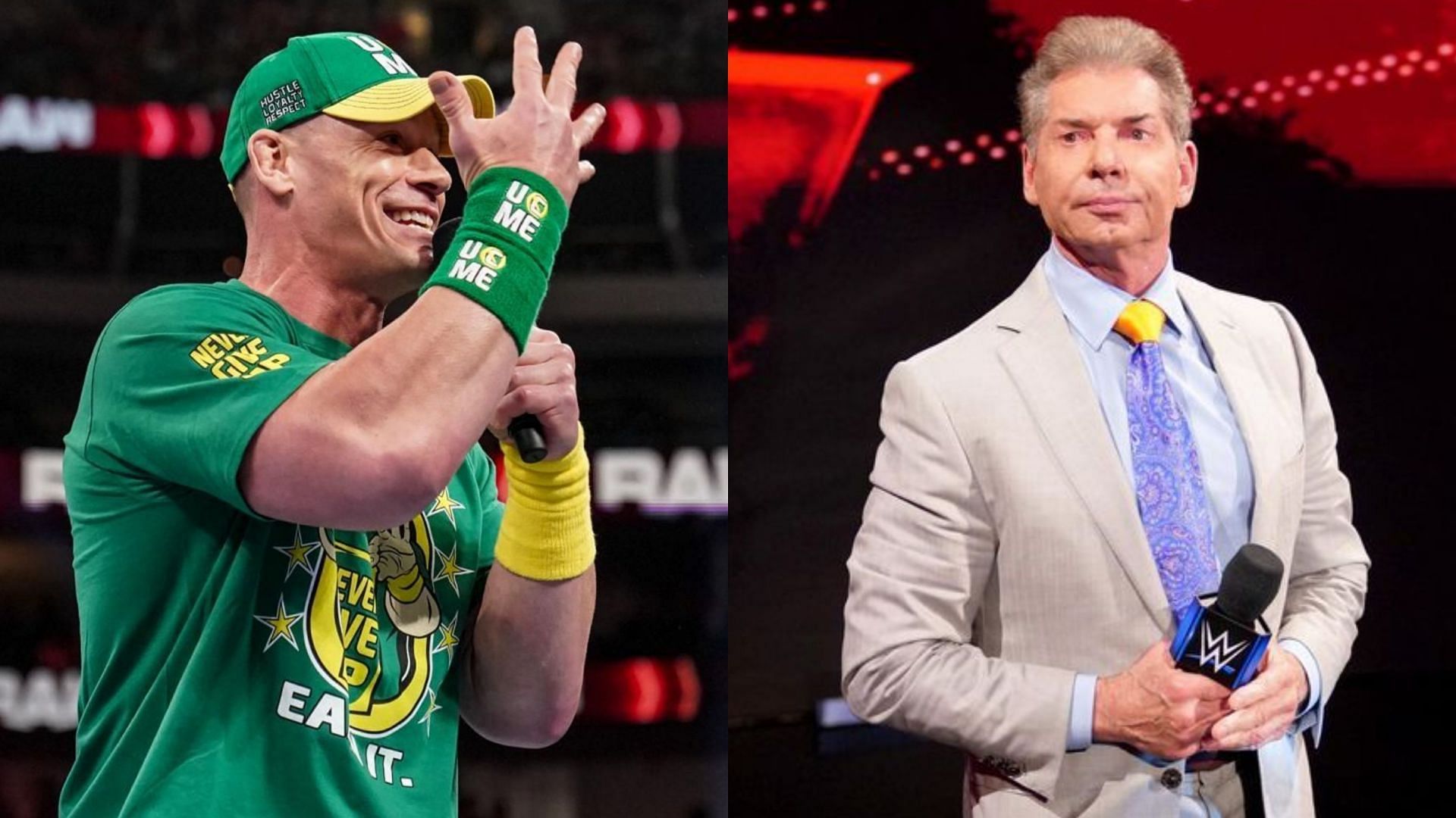 John Cena (left) and Vince McMahon (right)