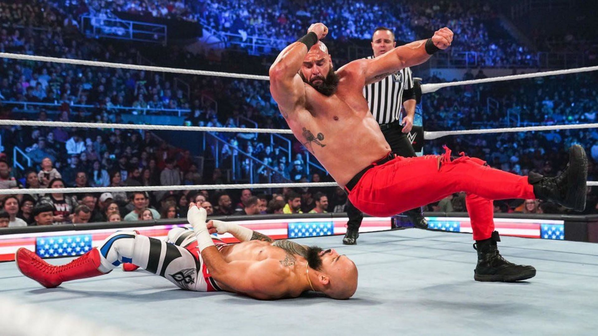 Ricochet defeated Braun Strowman last Friday on WWE SmackDown
