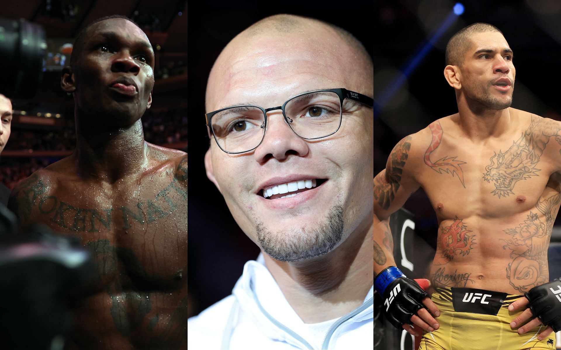 Israel Adesanya (left), Anthony Smith (centre) and Alex Pereira (right) [Image Courtesy: Getty Images] 
