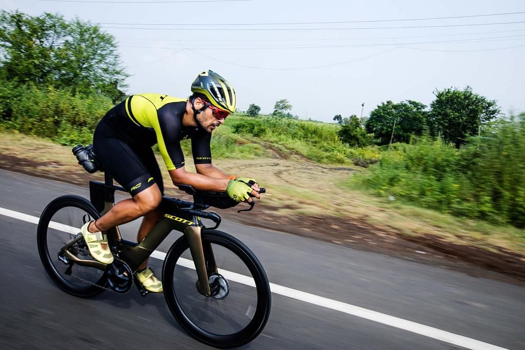 Nagpur based triathlete Amit Samarth during practice session. Photo credit Amit Samarth