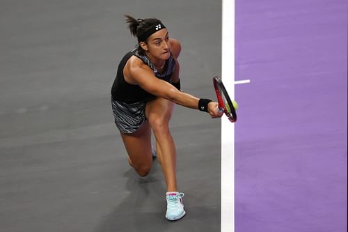 Caroline Garcia in action at the 2022 WTA Finals.