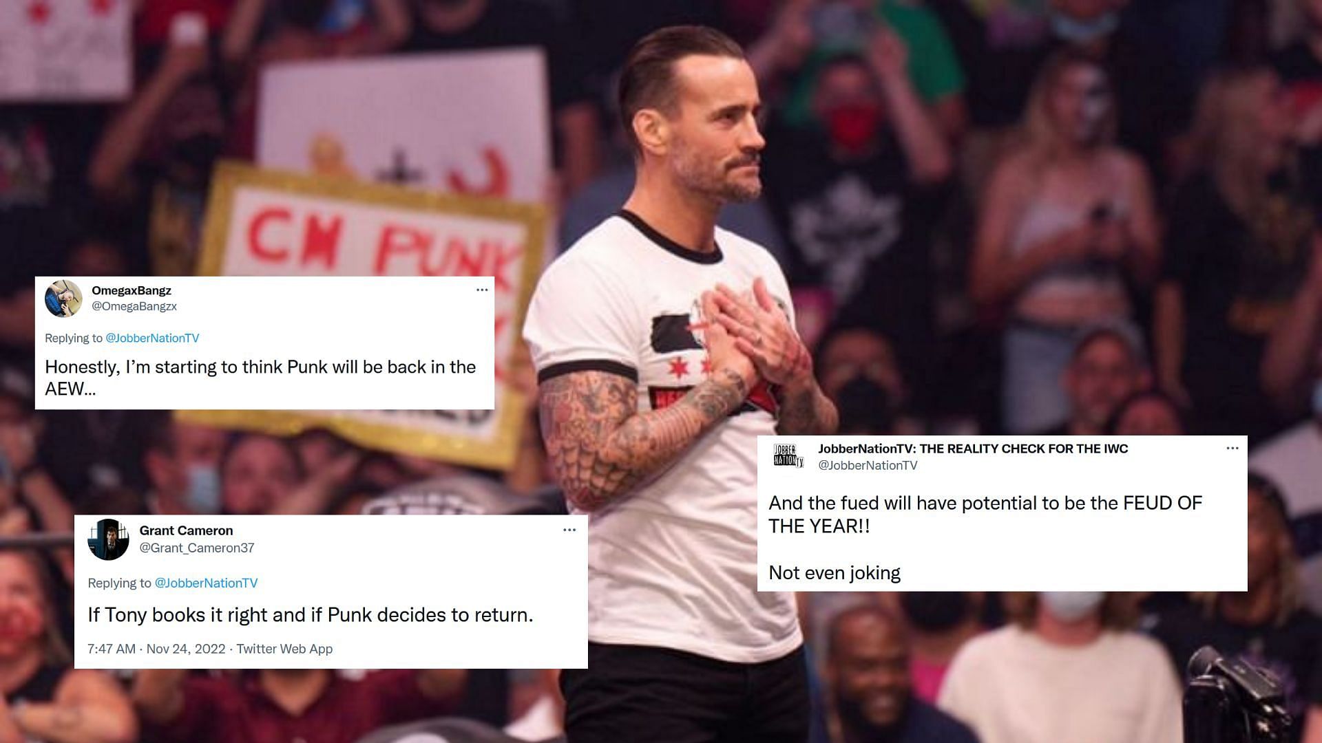 CM Punk was last seen at AEW All Out in September this year