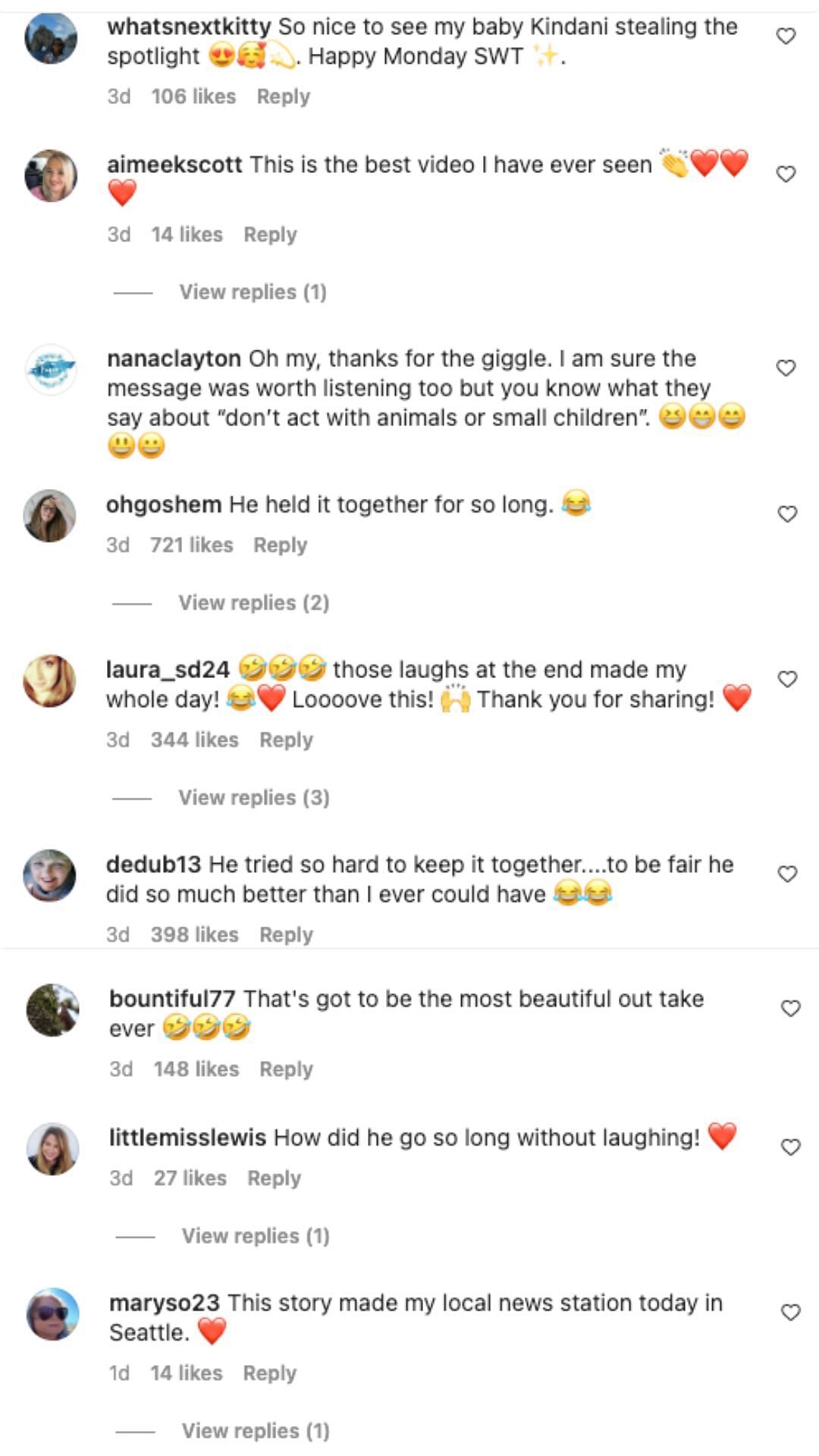 Netizens reacted to the heartwarming video (Image via Instagram)
