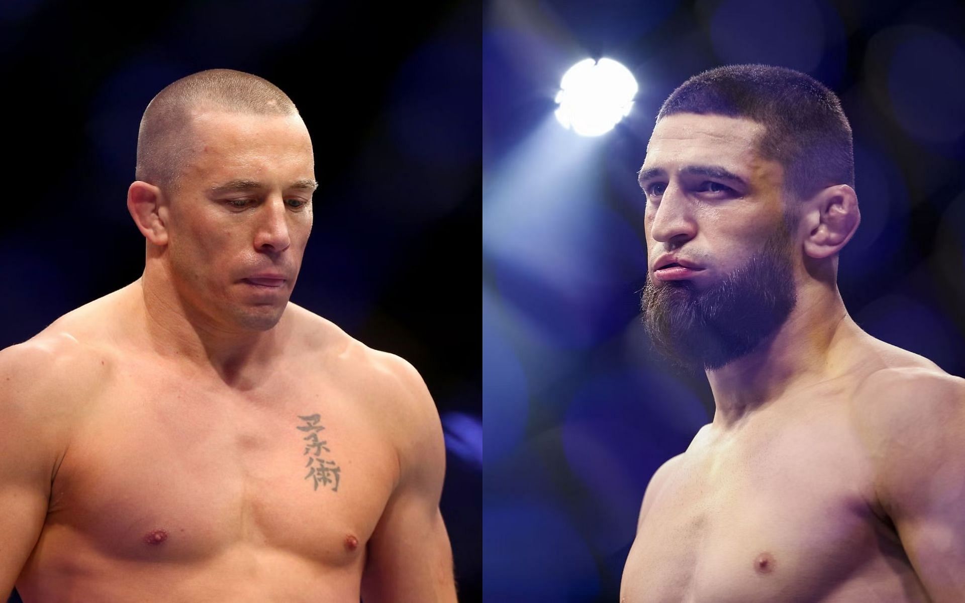 Georges St-Pierre (left) and Khamzat Chimaev (right)