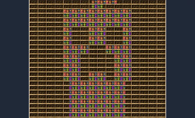 Minecraft player creates website to turn image into pixel art using chiseled bookshelves