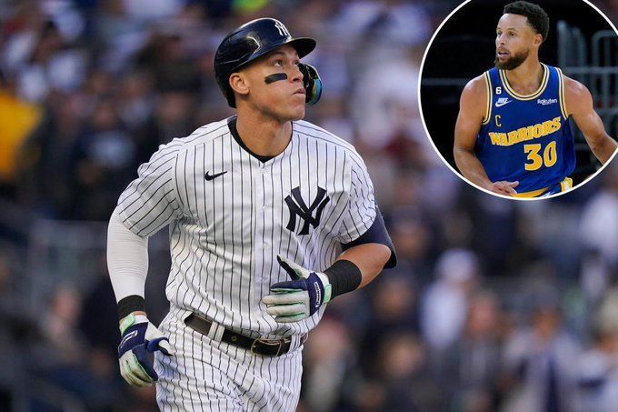 Portrait of New York Yankees Giancarlo Stanton and Aaron Judge posing  News Photo - Getty Images