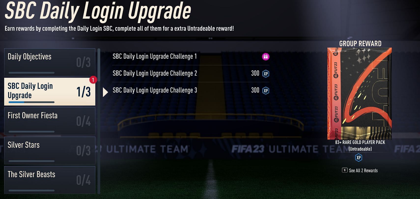All the rewards that can be obtained from completing the objectives (Image via FIFA 23)
