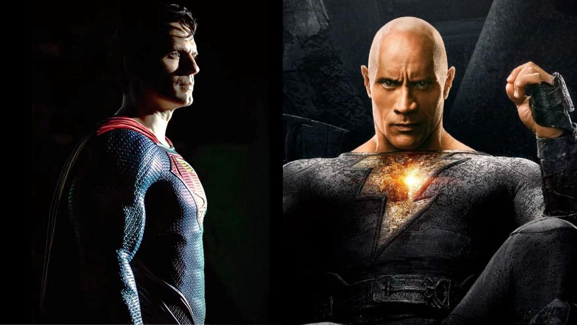Henry Cavill as Superman and Dwayne Johnson as Black Adam
