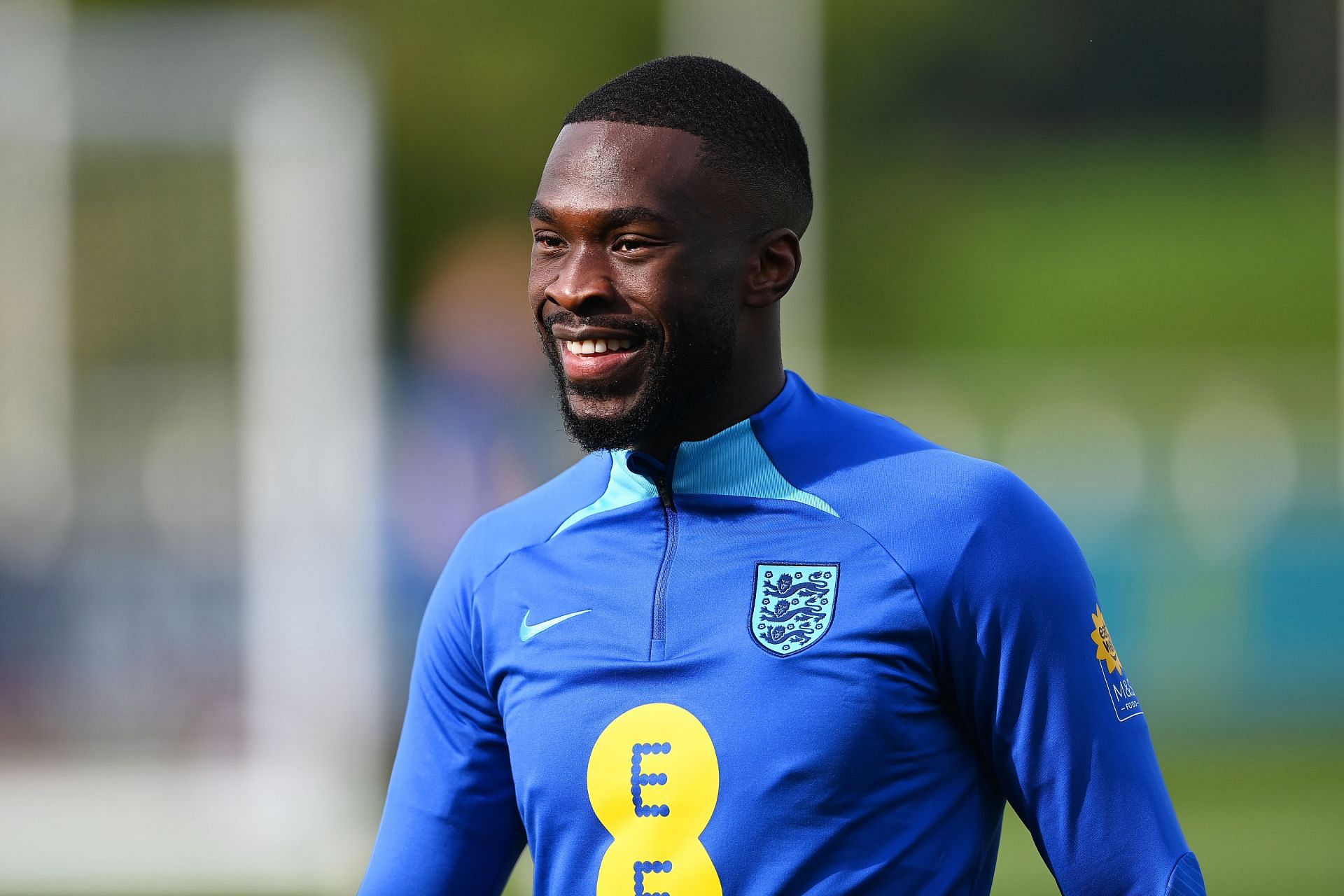 Fikayo Tomori pictured during an England training session from earlier this year