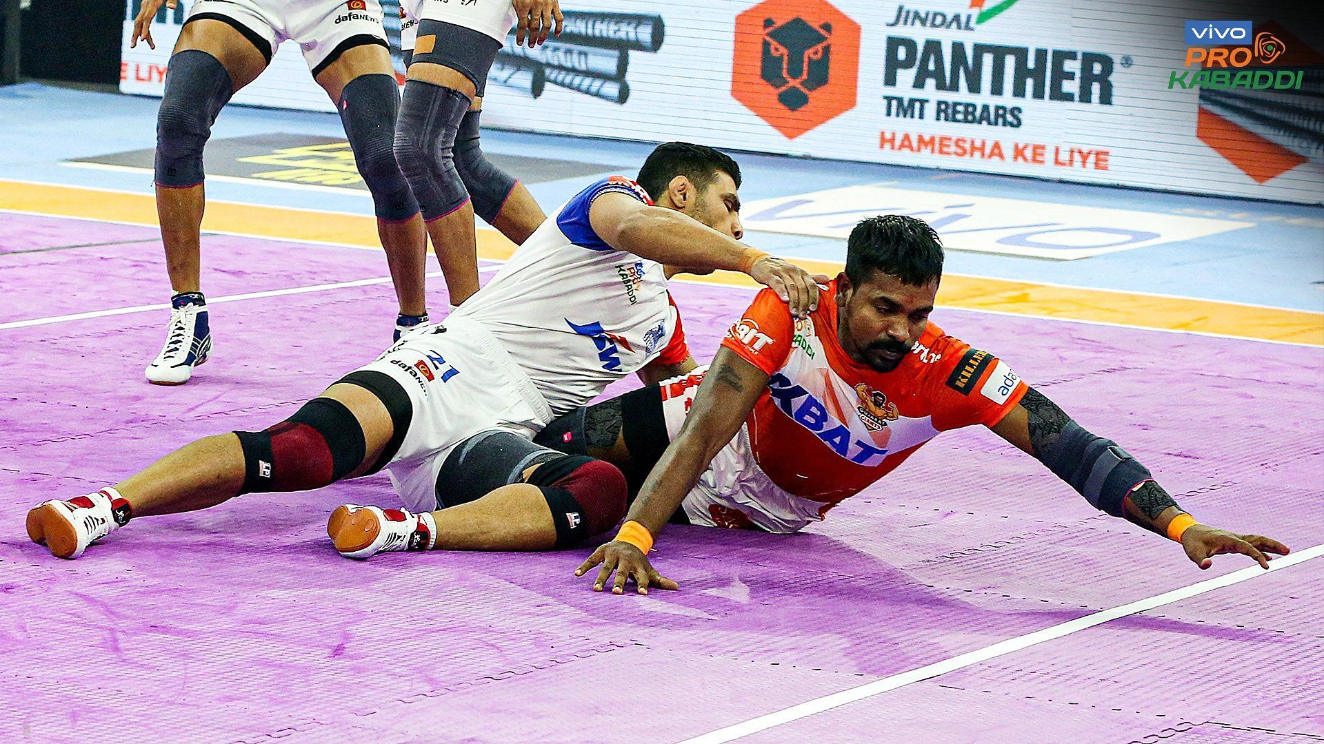 Chandran Ranjit was in good form against the Haryana Steelers yesterday (Image: PKL/Twitter)