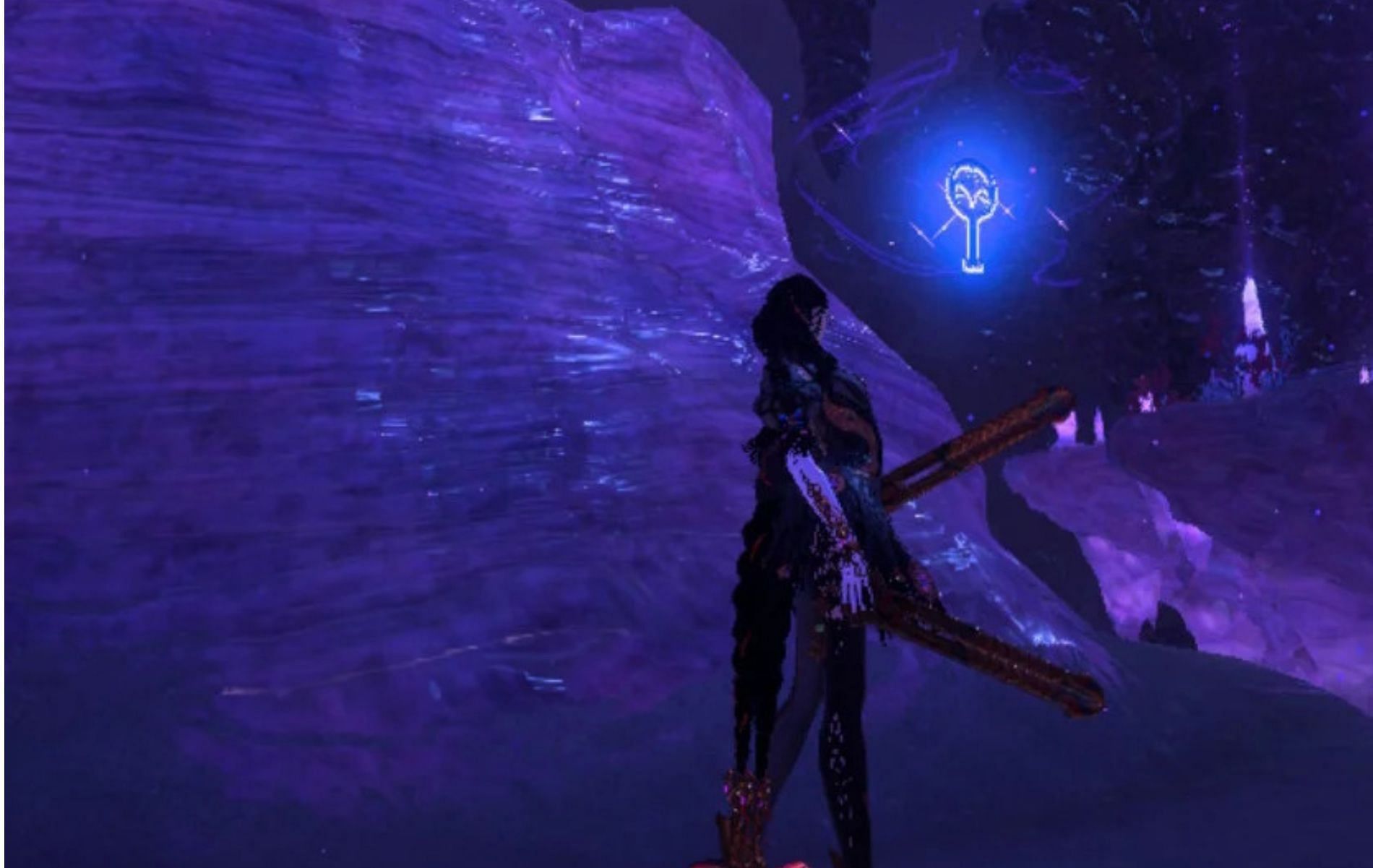 Find the blue key in the Chaotic Rift region in Bayonetta 3 (image via Platinum Games)