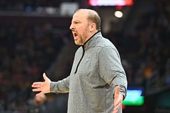 New York Knicks coach Tom Thibodeau on why Evan Fournier and Quentin Grimes are cut from rotation: "It gave us better rhythm, that's why we did it”