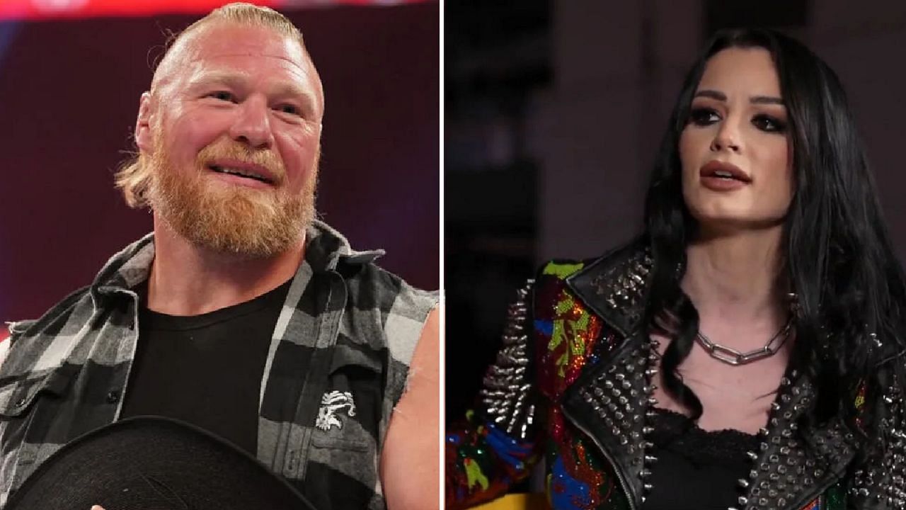 Brock Lesnar (left); Saraya (right)