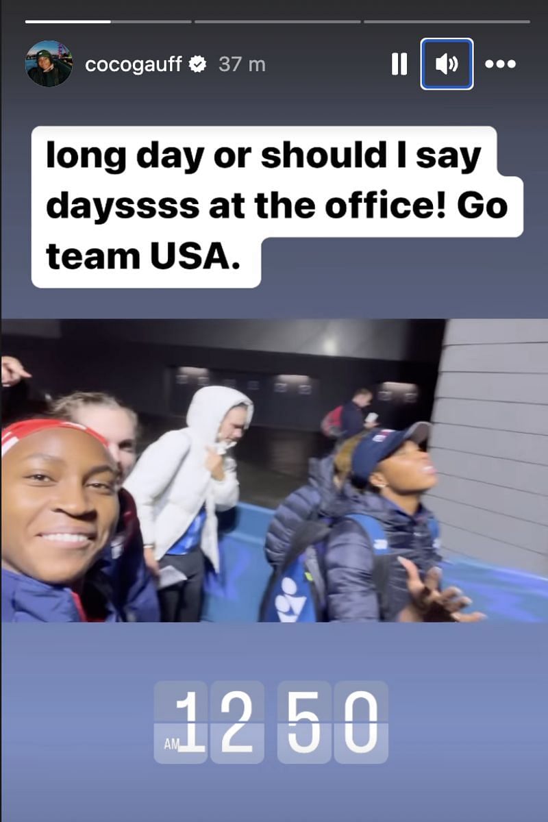 Coco Gauff&#039;s Instagram story on Wednesday