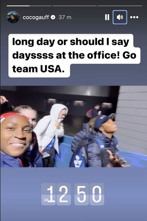 Coco Gauff's Instagram story on Wednesday