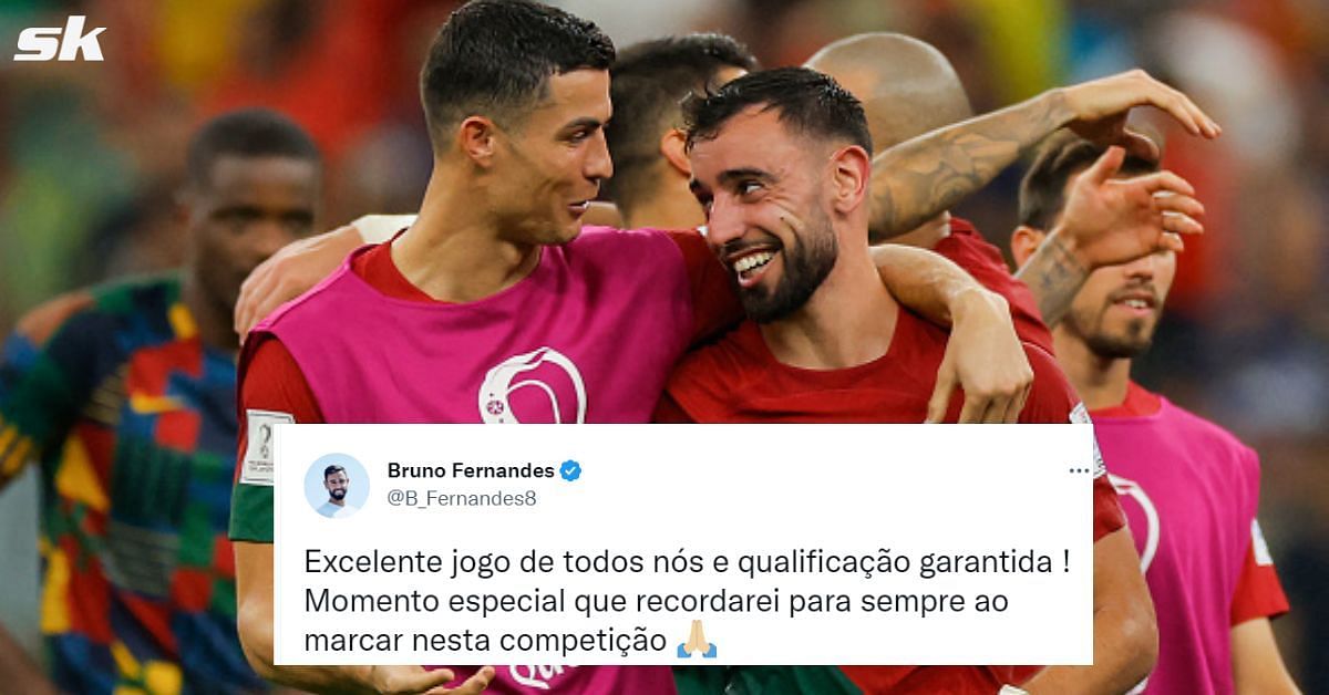 Bruno Fernandes reacts to Portugal