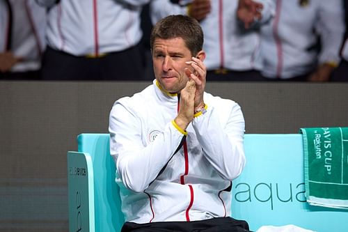 Michael Kohlmann during the Davis Cup match on Thursday