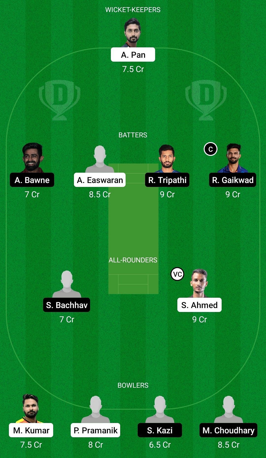 BEN vs MAH Dream11 Prediction Team, Head To Head League