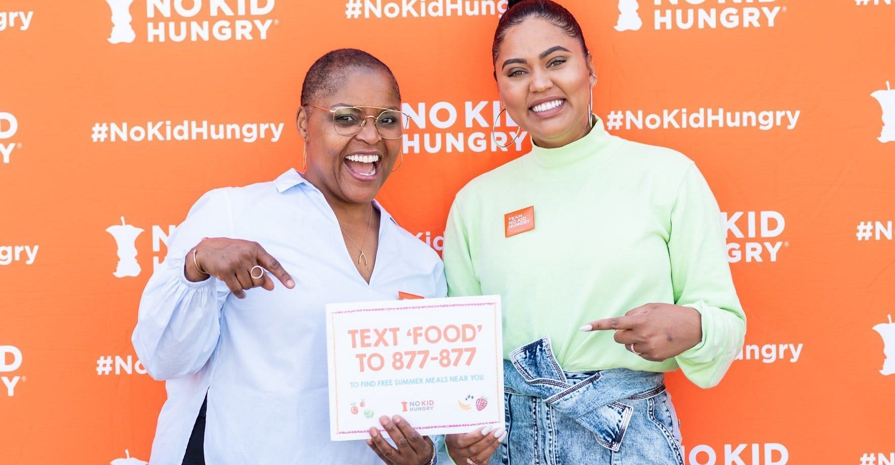 Ayesha Curry promoting the charity No Kid Hungry