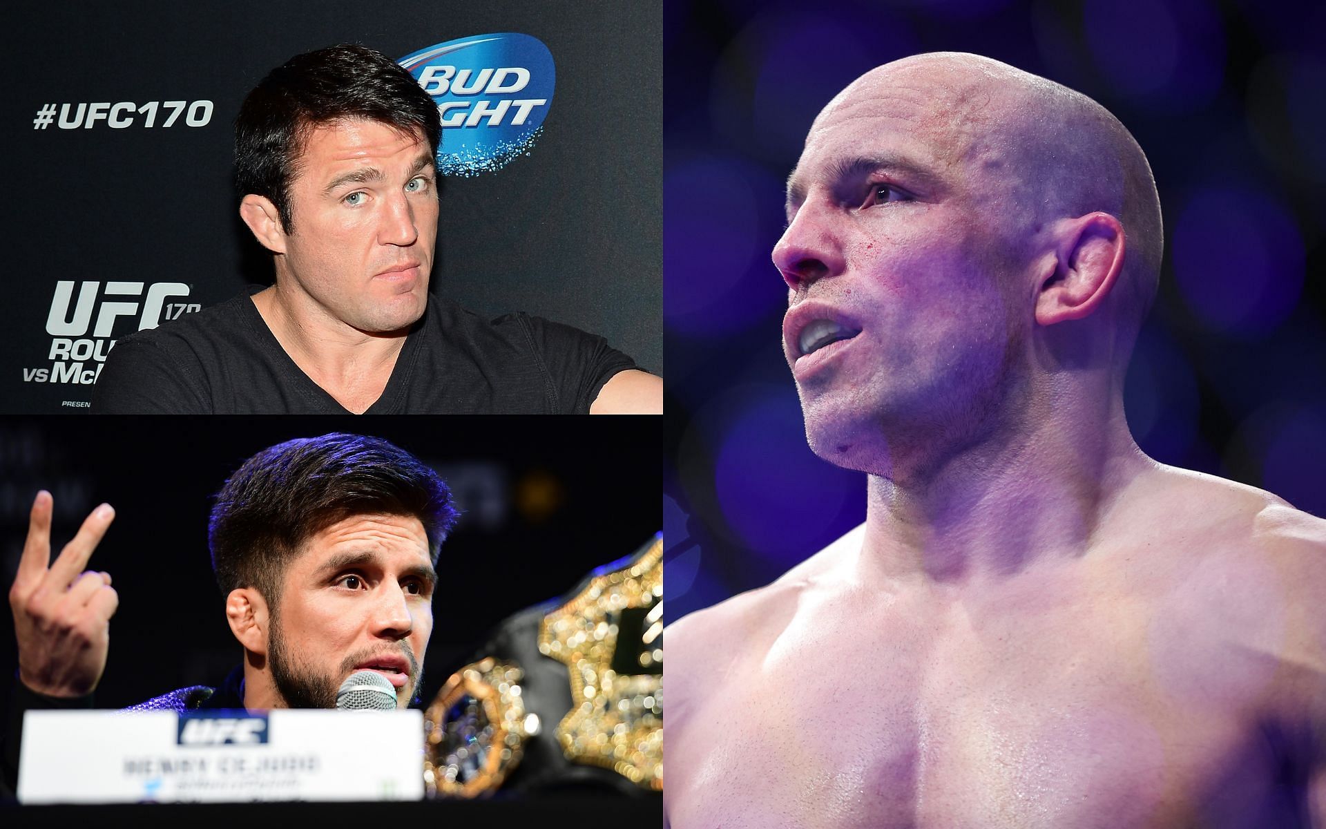 Chael Sonnen (Top Left), Henry Cejudo (Bottom Left), and Mark Madsen (Right)