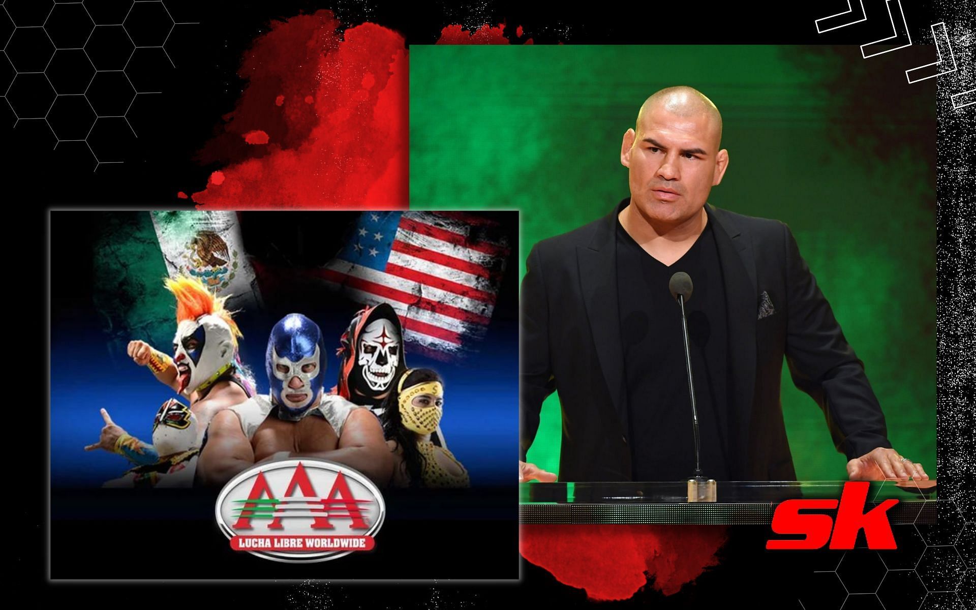 Cain Velasquez reportedly looking to wrestle at the Lucha Libre AAA show in Arizona. [Image credits: Phoenix New Times; Getty Images]