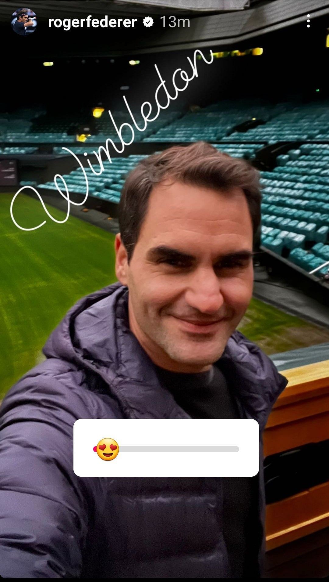 Roger Federer&#039;s Instagram story on Friday