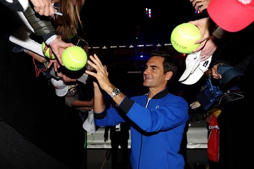 Roger Federer pictured at the Laver Cup 2022.