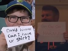AUS vs ENG: [WATCH] Australian opener David Warner's hilarious response to a spectator asking for his shirt