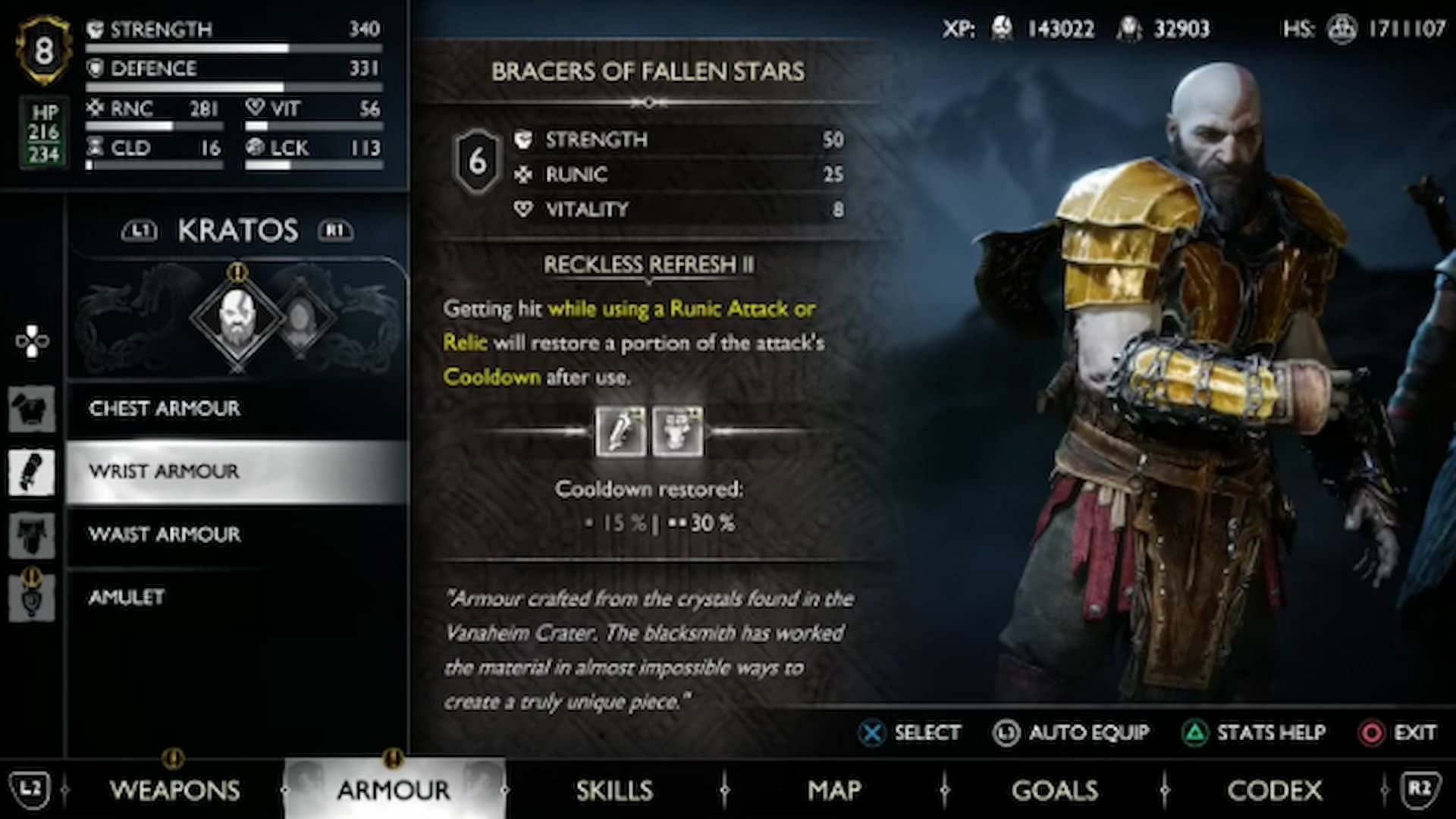 The Fallen Star armor set (Image via Santa Monica Studio)