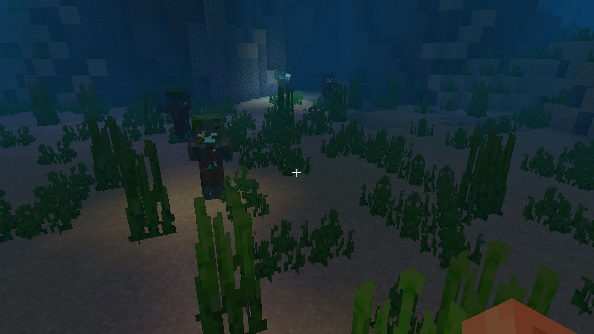 Drowned Zombies holding light emitting items in the game (Image via CurseForge)