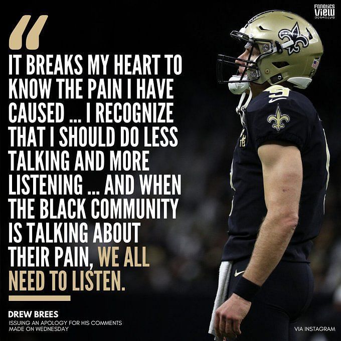 Saints' Drew Brees says reaction to US flag comments was 'crushing