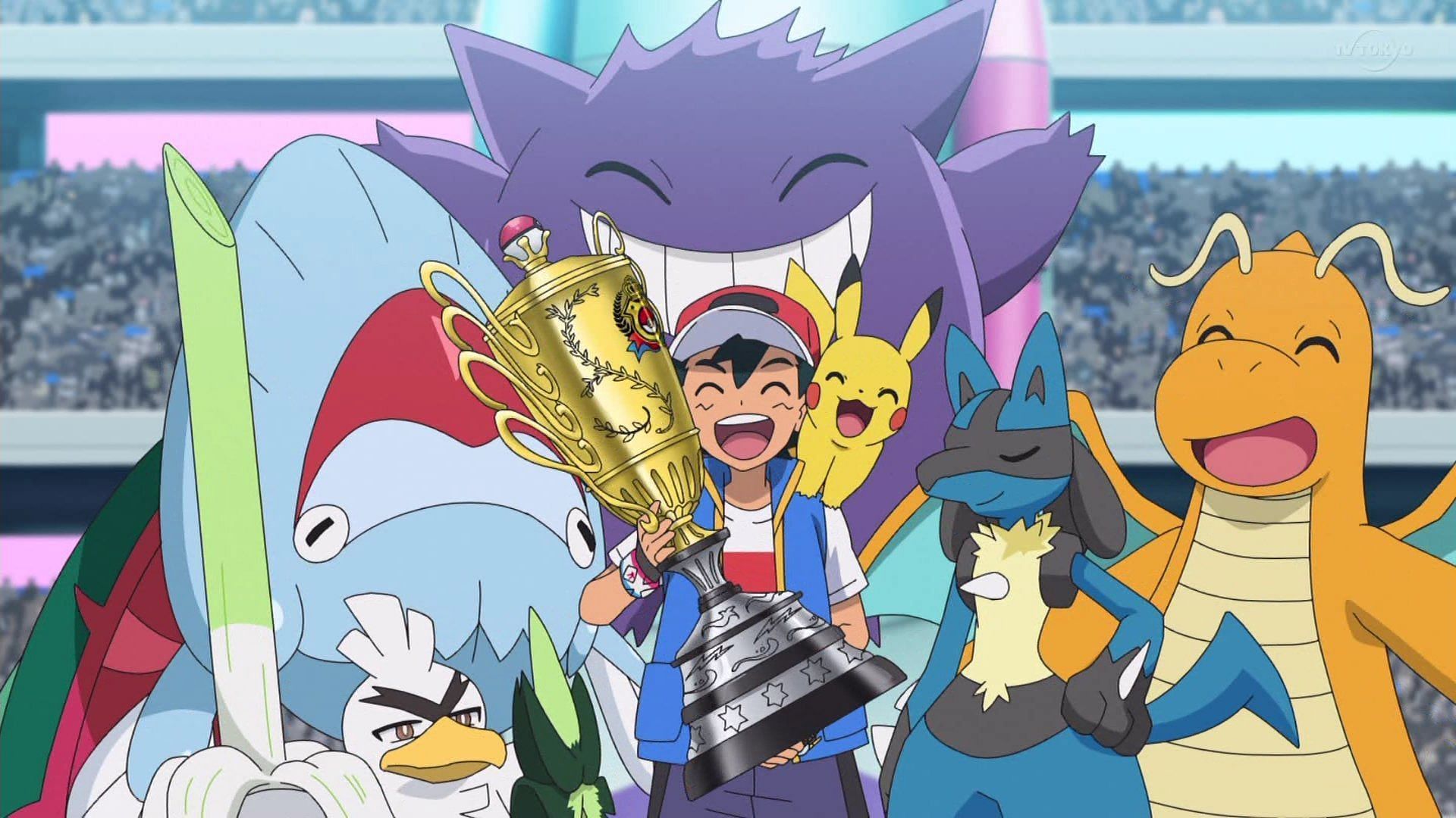 Ash's team from the final arc of the Pokémon Journeys anime is