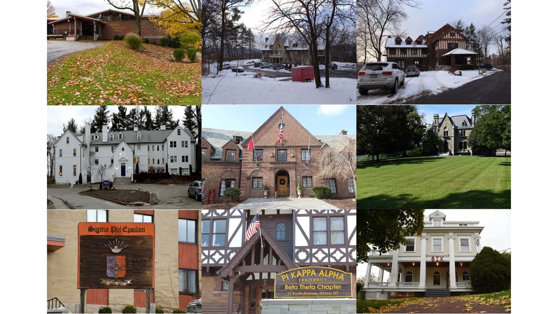 Some of the university&#039;s frat houses (image via Cornell)