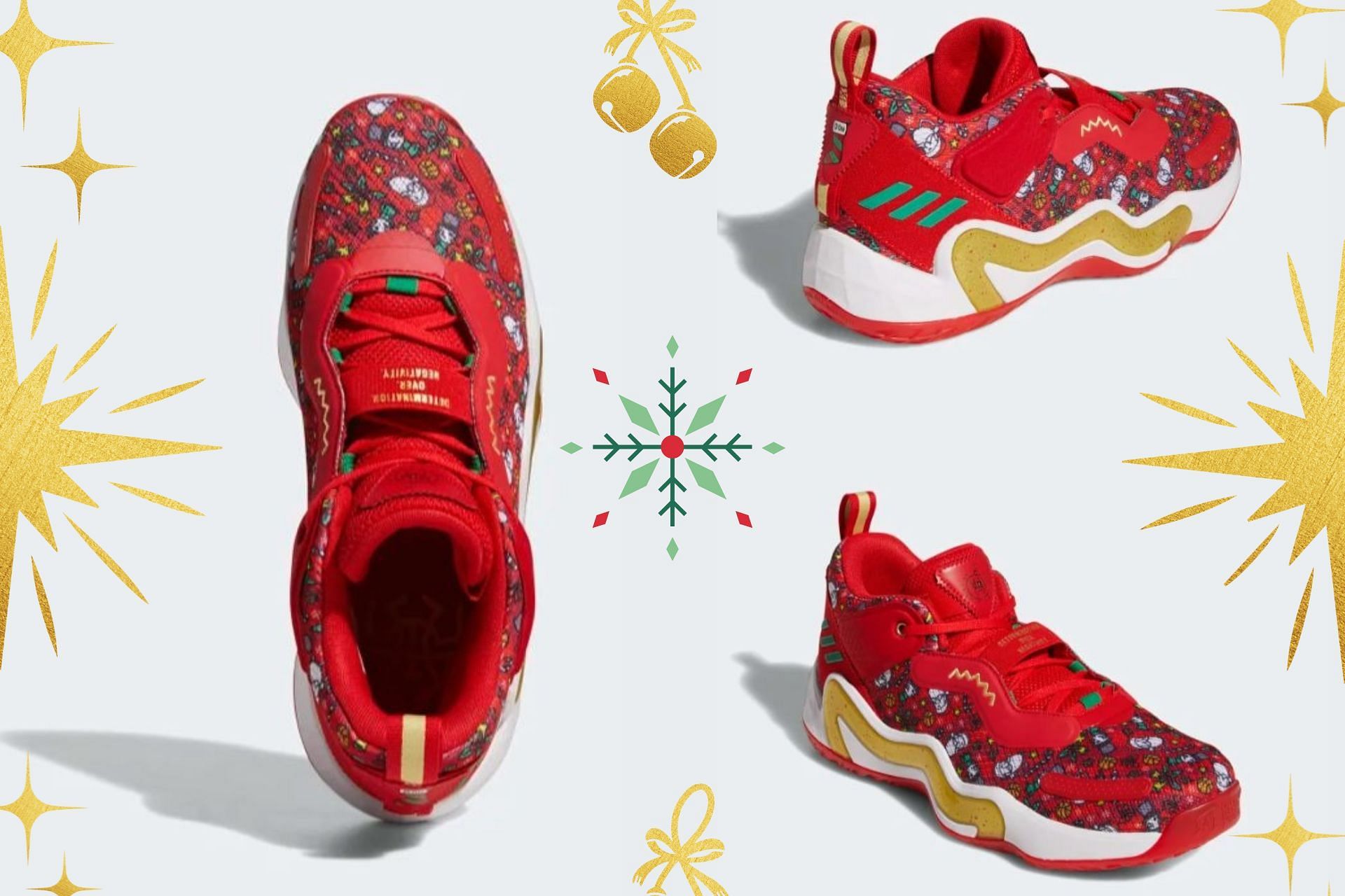 Here&#039;s a detailed look at the D.O.N. #Issue 3 Christmas shoes (Image via Sportskeeda)