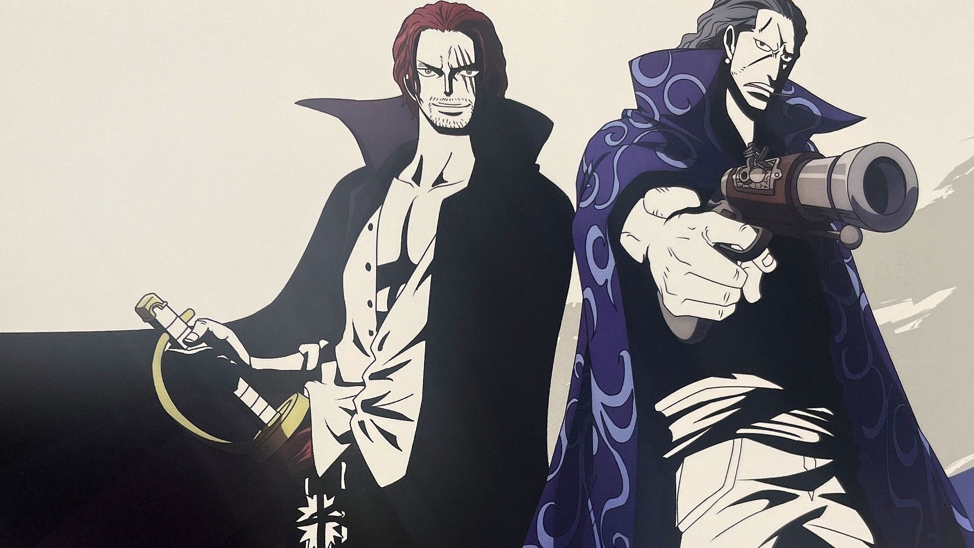 Shanks, the captain of Red Hair Pirates, and Benn, his close right-hand man and the crew&#039;s first mate (Image via Eiichiro Oda/Shueisha, One Piece)