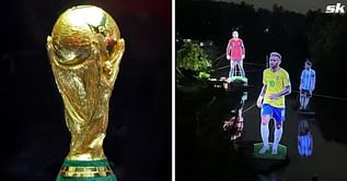 Cristiano Ronaldo's 50ft cutout towers over Lionel Messi and Neymar as FIFA World Cup 2022 craze reaches India