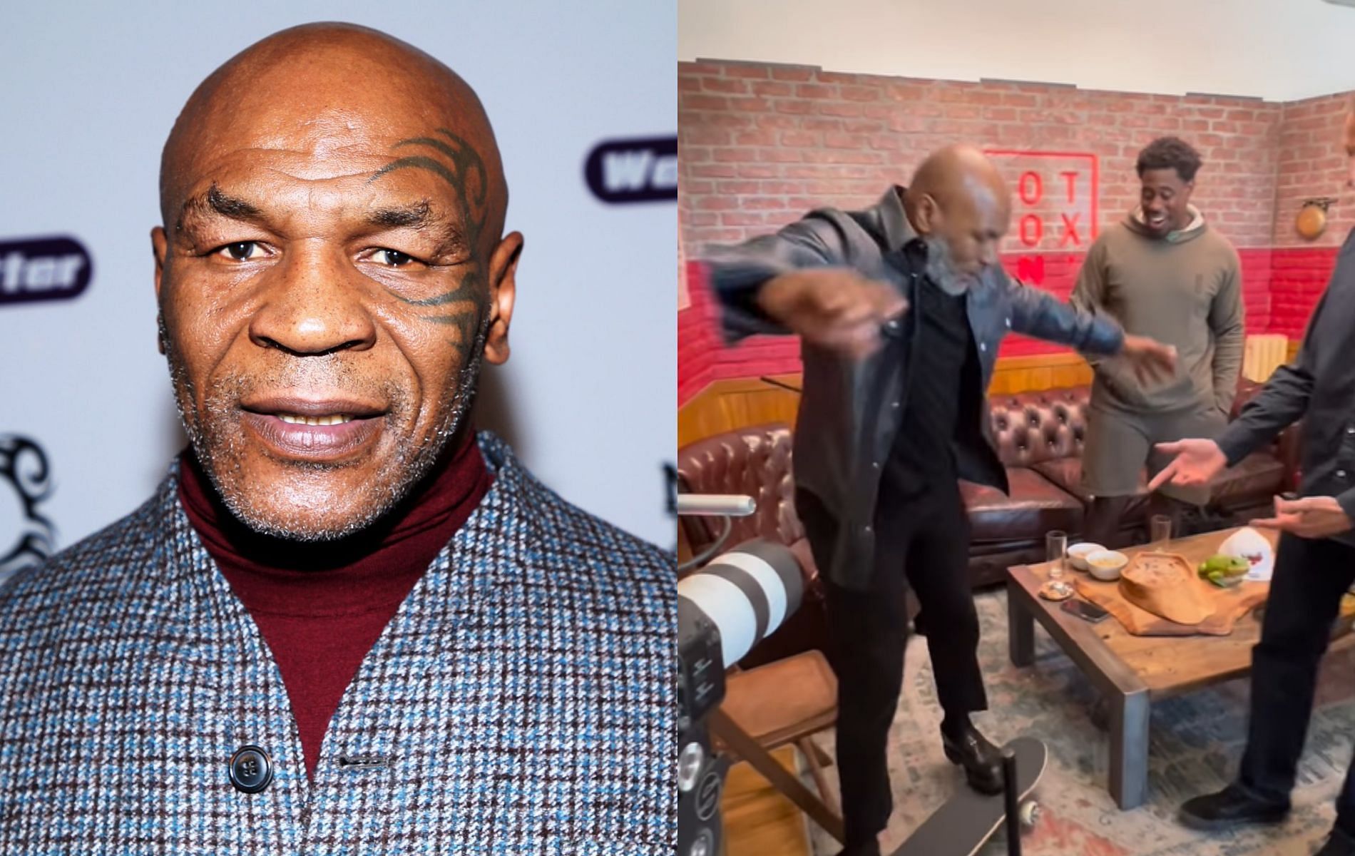 Mike Tyson was saved by a chair after falling off a skateboard