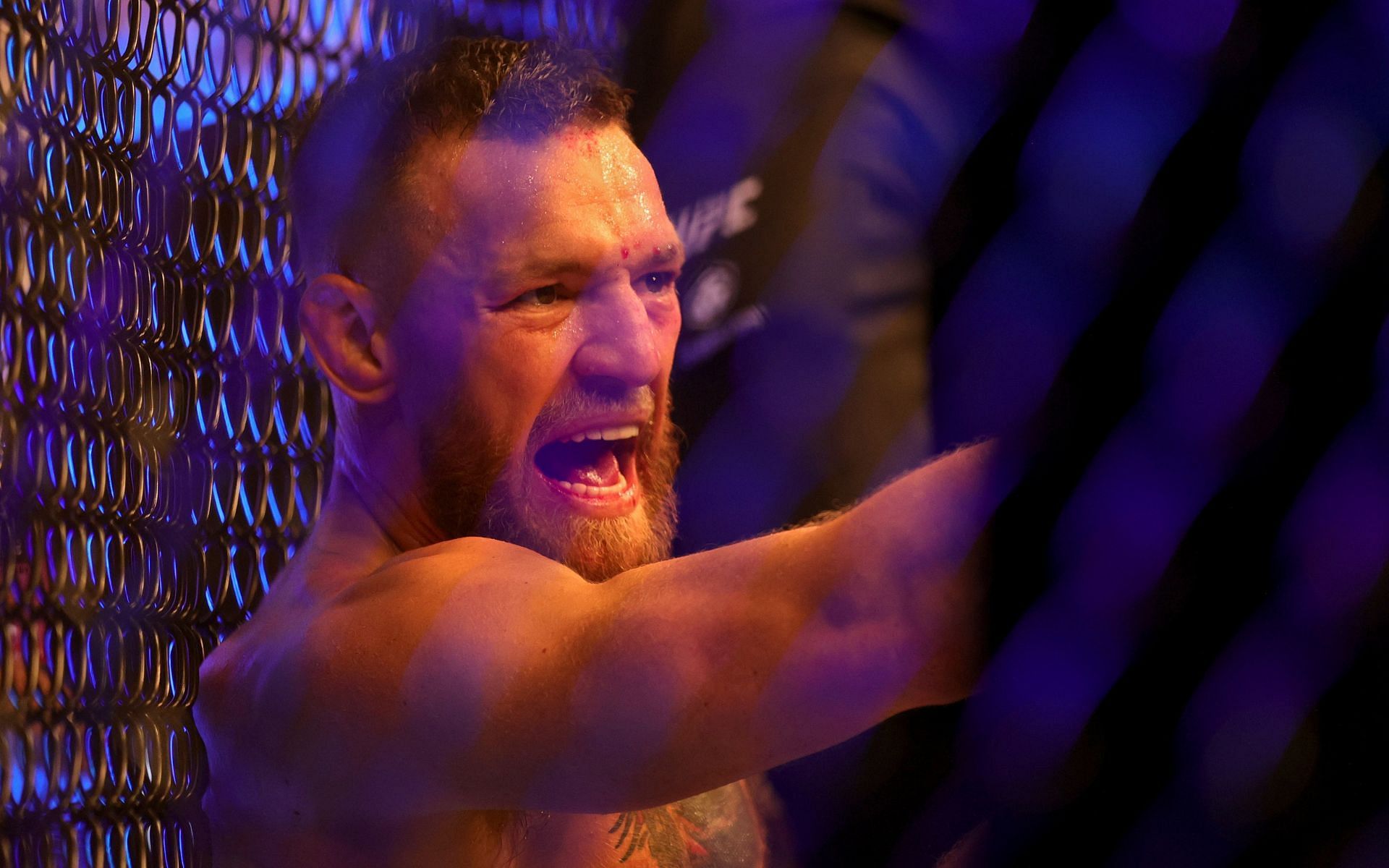 A frustrated Conor McGregor after his loss to Dustin Poirier at UFC 264