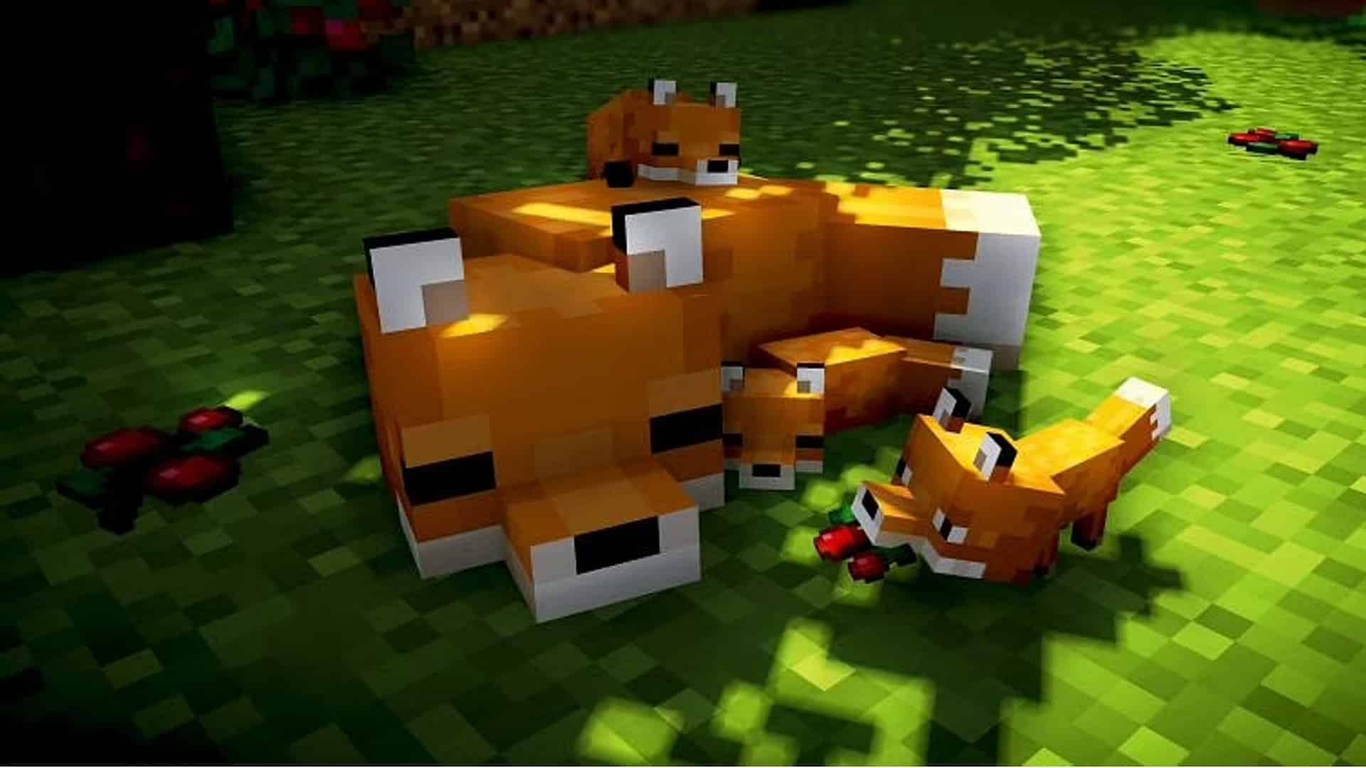 Foxes are cute Minecraft mobs that can be very sneaky (Image via Mojang)