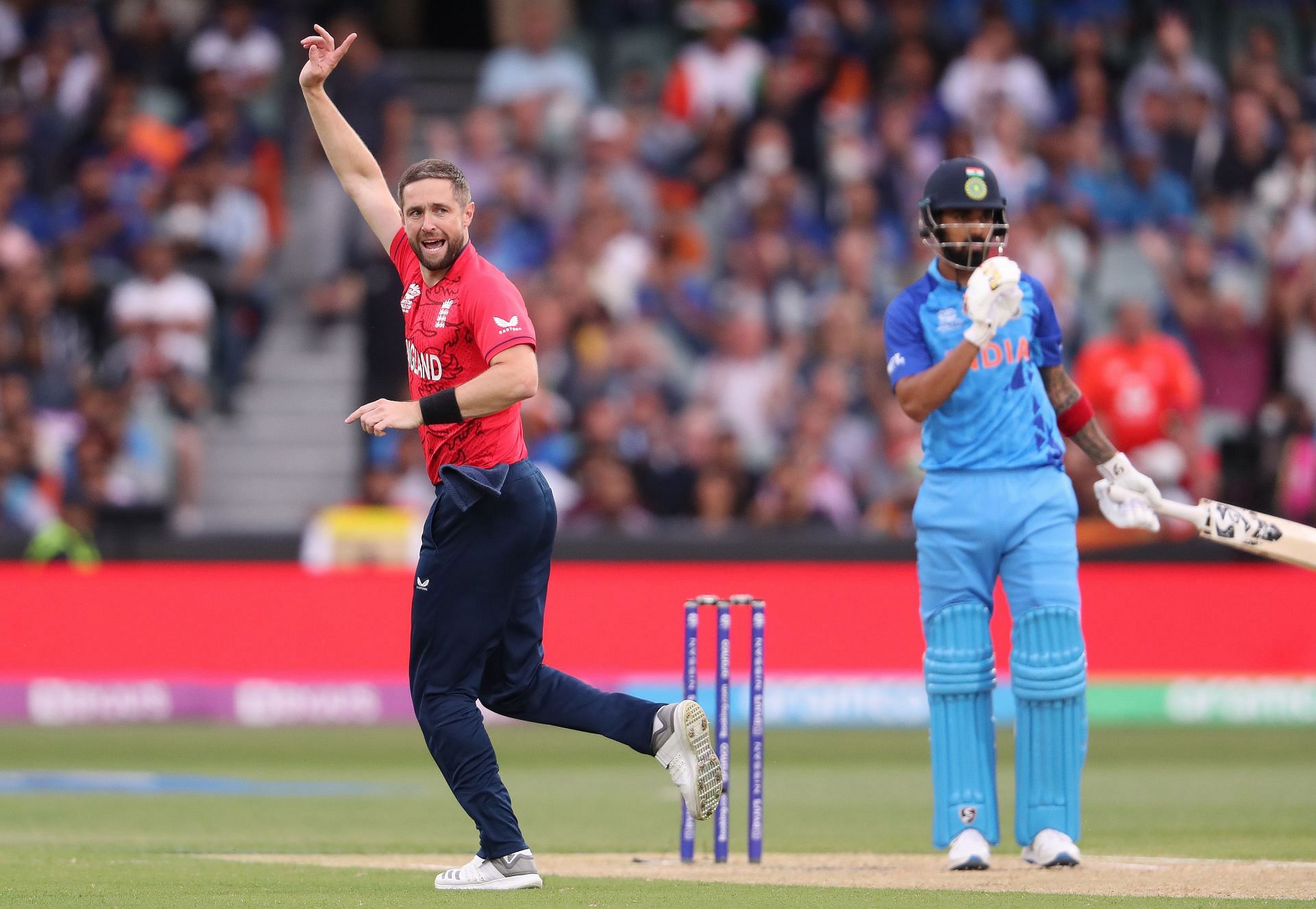 KL Rahul was caught behind off Chris Woakes&#039; bowling in Thursday&#039;s game.