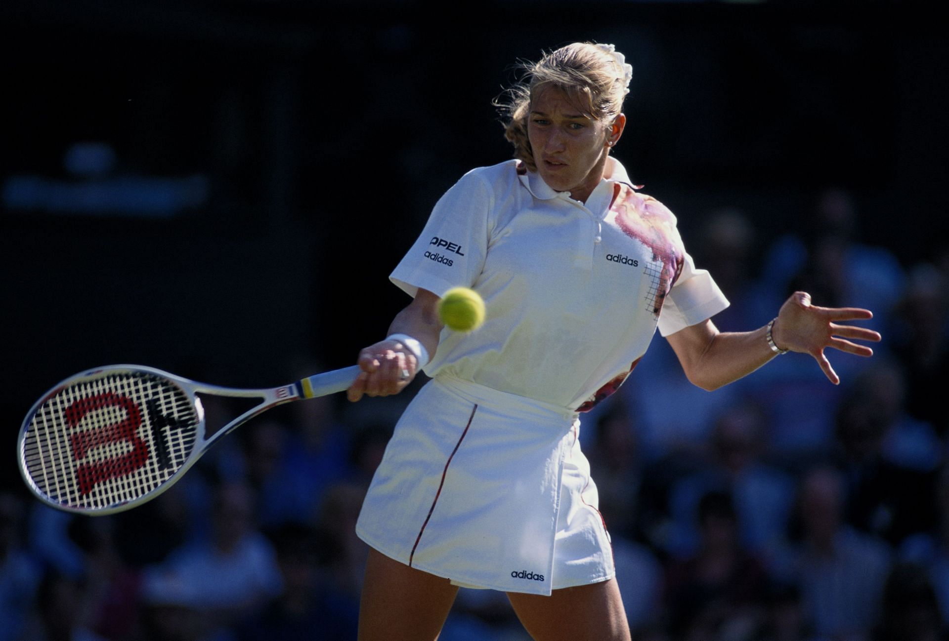 Steffi Graf in action during Wimbledon 1995