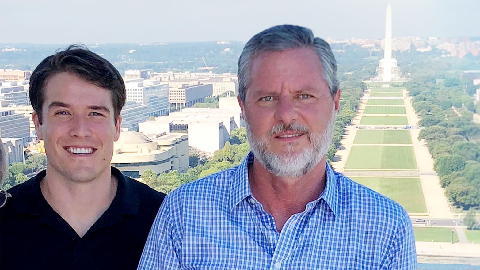 Giancarlo and Jerry Fallwell Jr. in Washington DC (Image via Hulu)