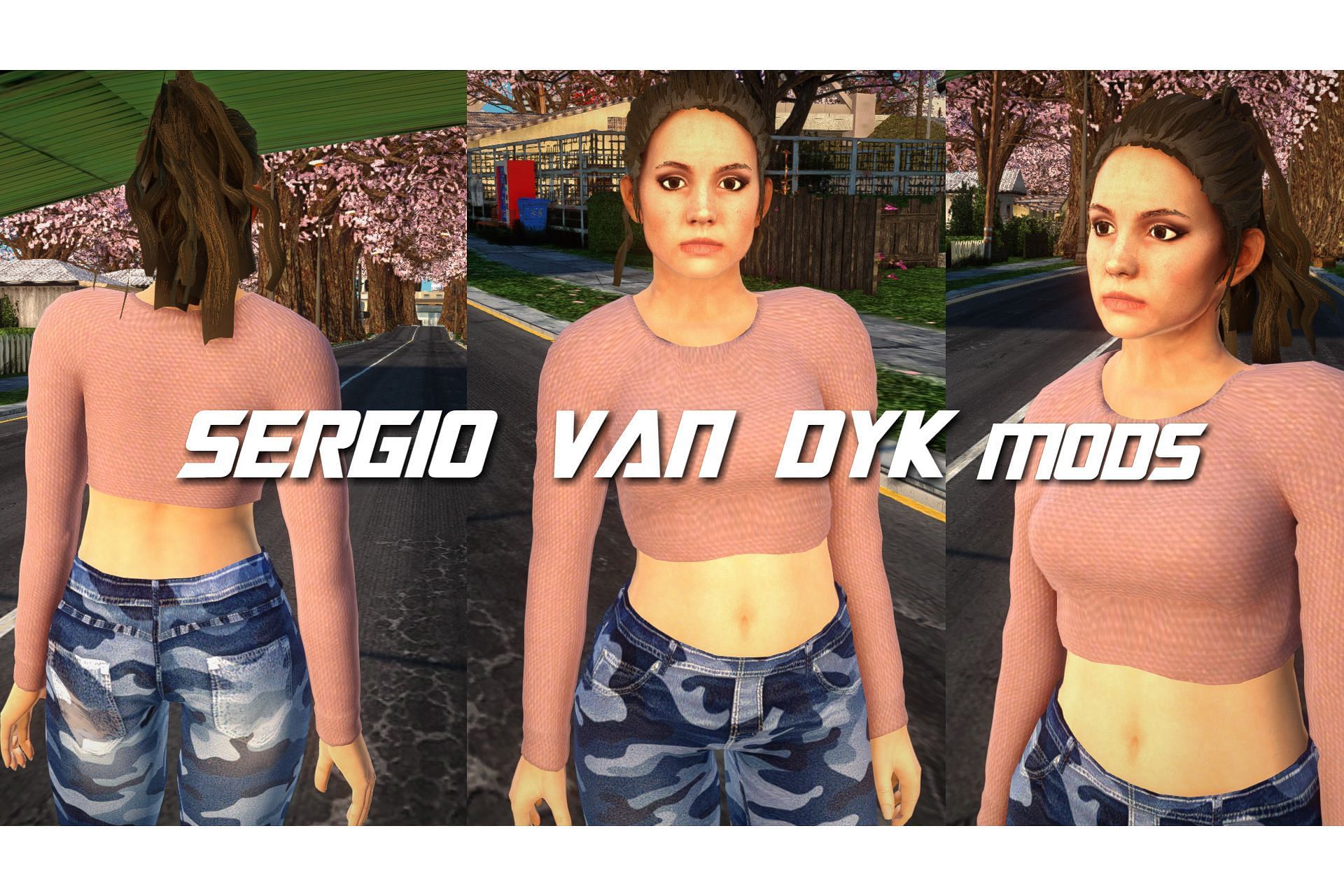 A screenshot of the moded Lucia character in GTA San Andreas (Image via Nexus Mods)