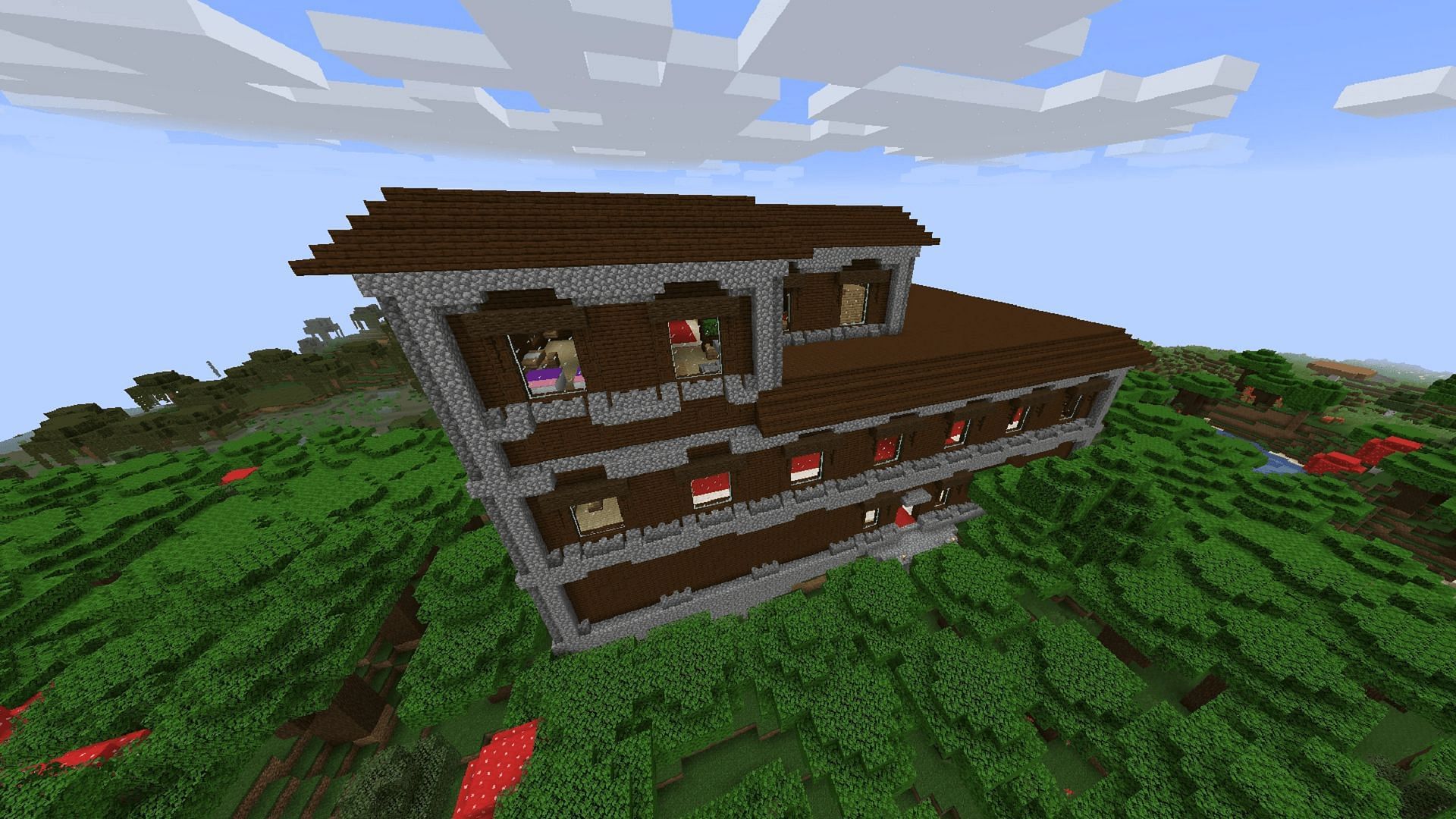 Woodland mansions can be great when cleared out, but therein lies the challenge (Image via Mojang)